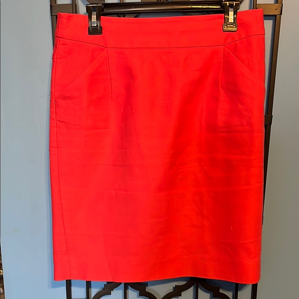J. Crew Red Pencil Skirt Knee-Length, size 8